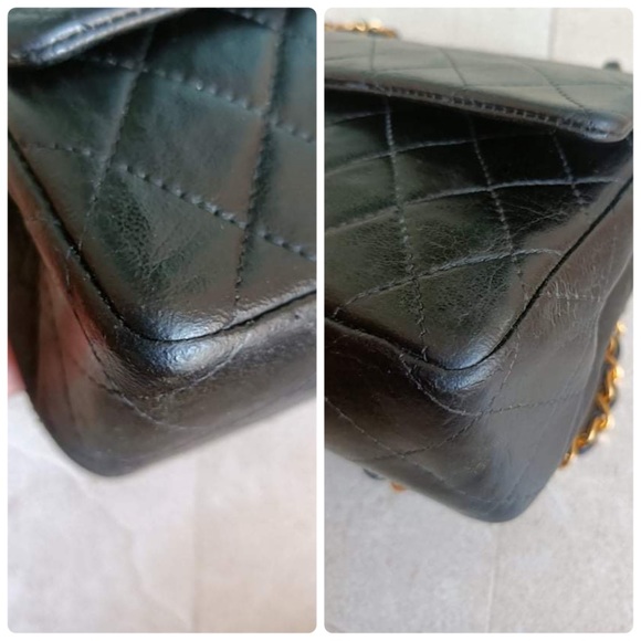 🎉❤️VINTAGE LOVER♥️🎉CHANEL 10” DOUBLE FLAP BAG LAMB GOLD HARDWEARS ❤️ - Picture 16 of 17